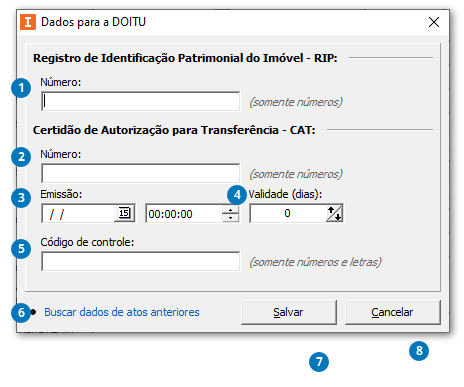 Dados para a DOITU