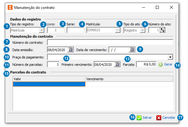Manutenção do contrato