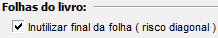1. Inutilizar final da folha