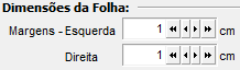 2. Dimensões da folha