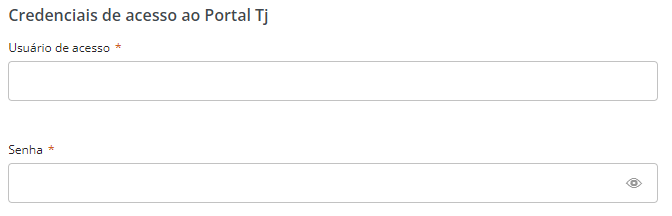 3. Credenciais de acesso ao Portal TJ
