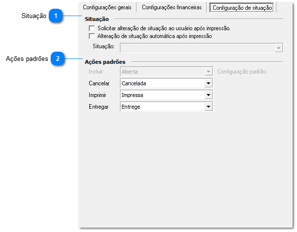 Configuração de situação