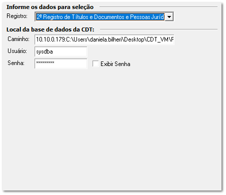 Configurações CDT