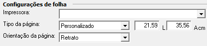 1. Configurações da folha