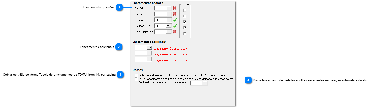 Configurações financeiras