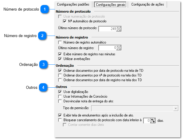 Configurações gerais