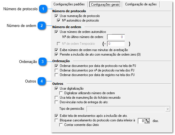 Configurações gerais