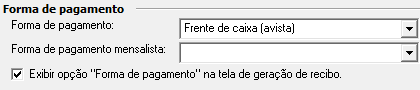 1. Forma de pagamento