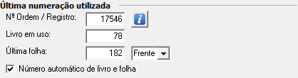 3. Última numeração utilizada