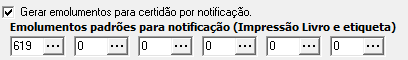 3. Emolumentos por notificação