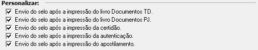 2. Personalizar envio do selo