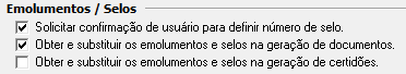 1. Emolumentos / Selos