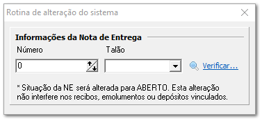 Alterar situação NE...