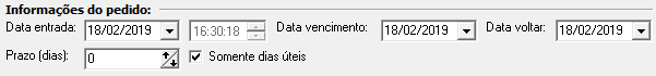 3. Informações de pedido