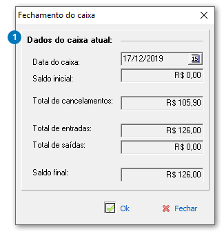 Fechamento do caixa